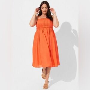 Torrid Midi Voile Pleated Bodice Sundress